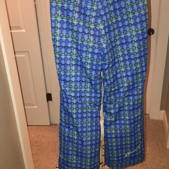 Blue pattered OBERMEYER girls sz.12 ski/ snowboarding pants UEC - Picture 4 of 6